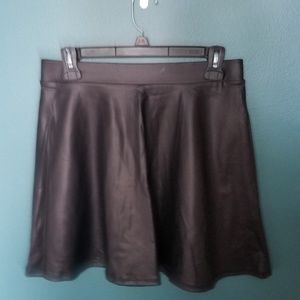 Faux Leather Skater Skirt
